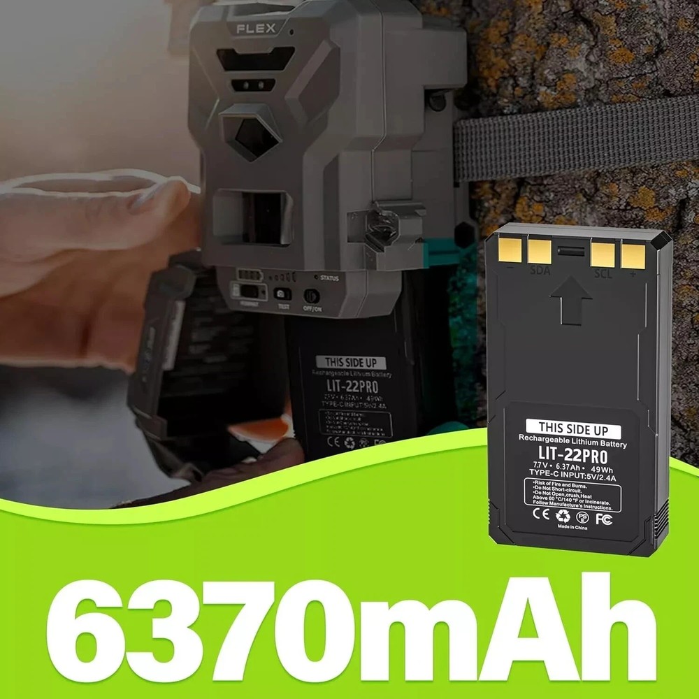 Upgraded Rechargeable LIT-22 Battery For Trail Camera Flex-M Flex G-36 Replace
