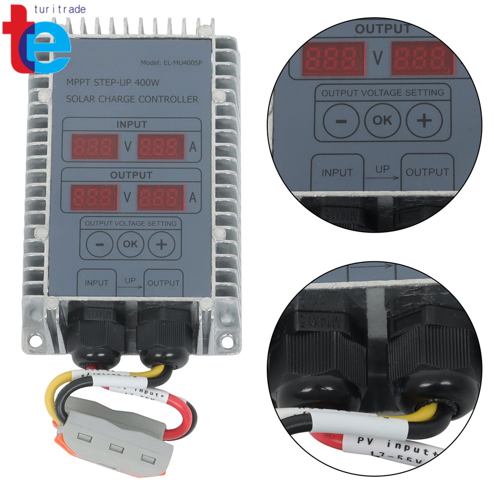 MPPT Solar Charge Controller 400W 24-85V Boost Waterproof LED Display Adjustable