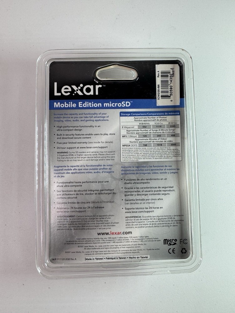 🆕 Lexar 2GB microSD Card Mobile Edition w/ Adapter Sealed