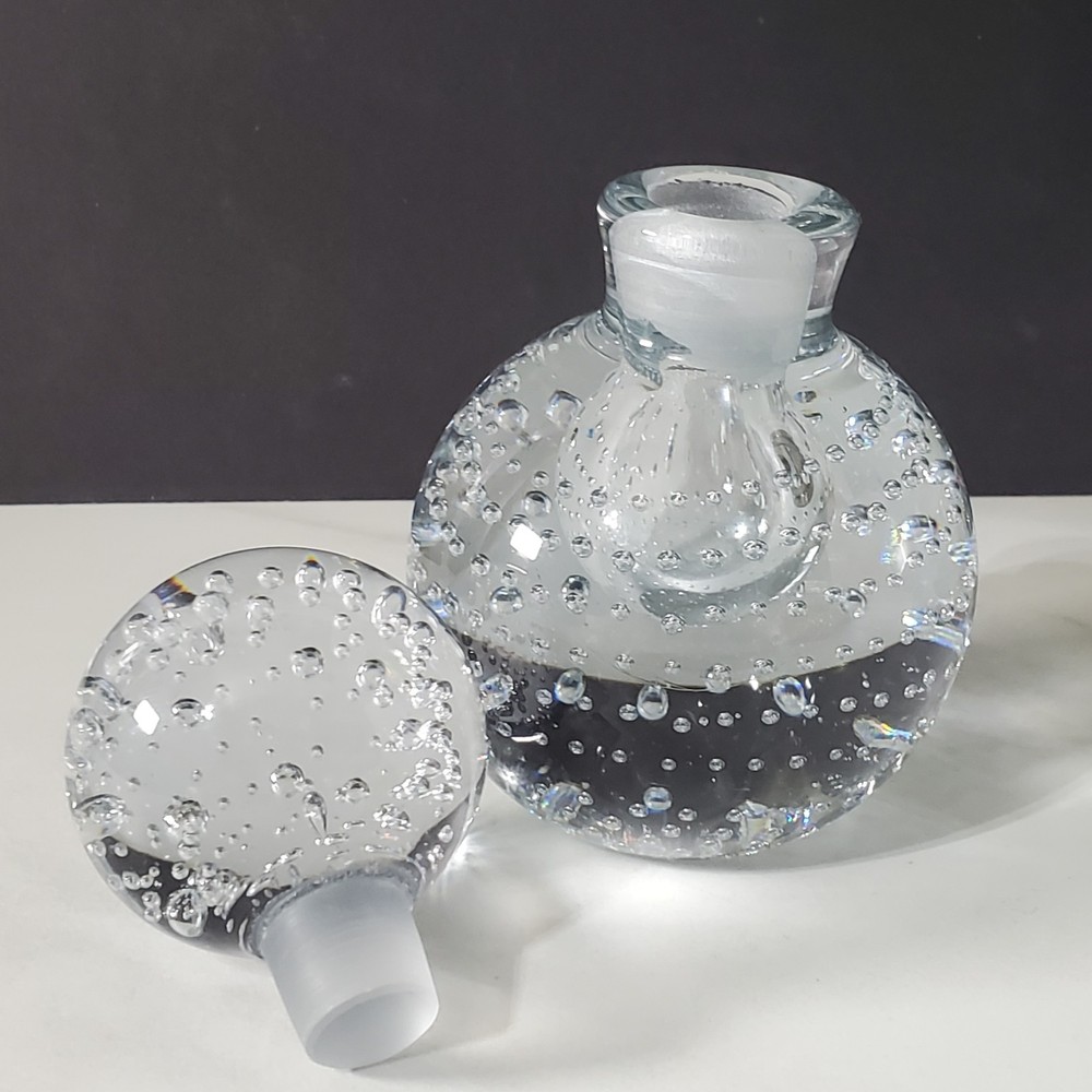 Irice Glass Perfume Bottle with Stopper Controlled Bubble Design Empty