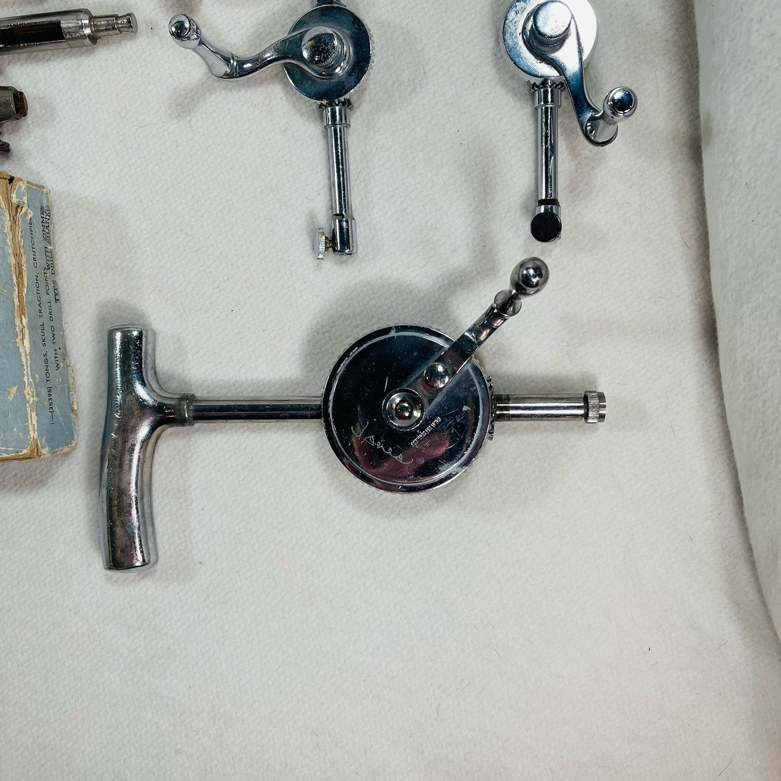 Antique Vtg Set4 Hudson Brace Surgical Skull Hand Drills W/ Drill Bits