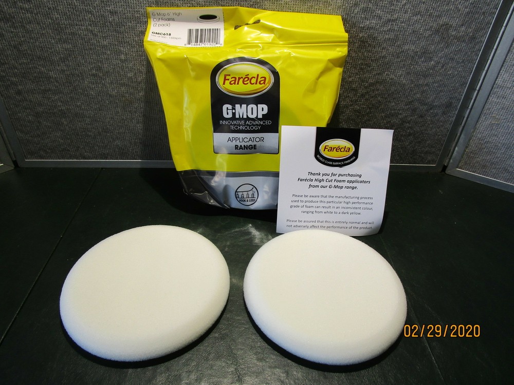 2 Farecla G-Mop 6" High Cut Foam Pad HookNLoop GMC618