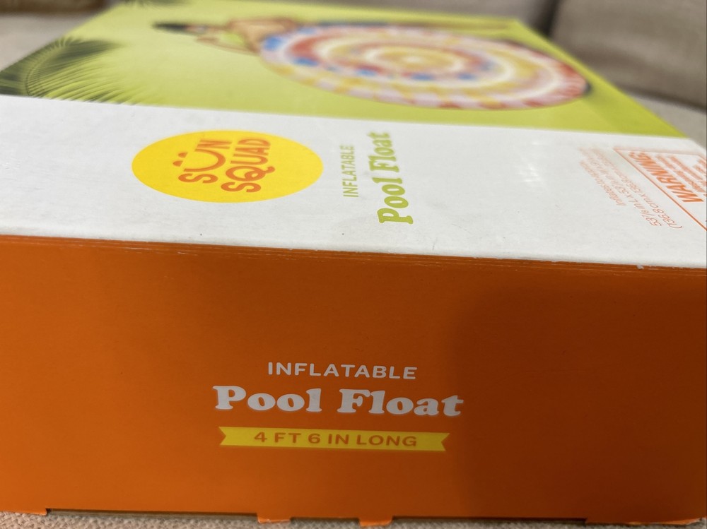 Sun Squad Inflatable Round Tie Dye Pattern 4ft Pool Float NIB