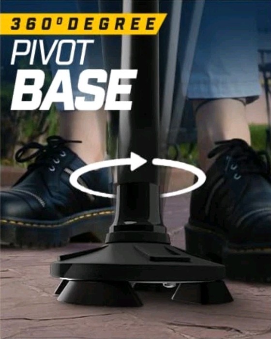 🩼 Zelecks Folding Cane 360° Pivot Base Adjustable Self-Standing Blue