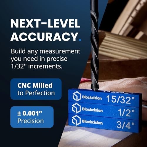 Woodworking Setup Blocks - Precision Height Gauge Block Set with Ruler Bars & Ca