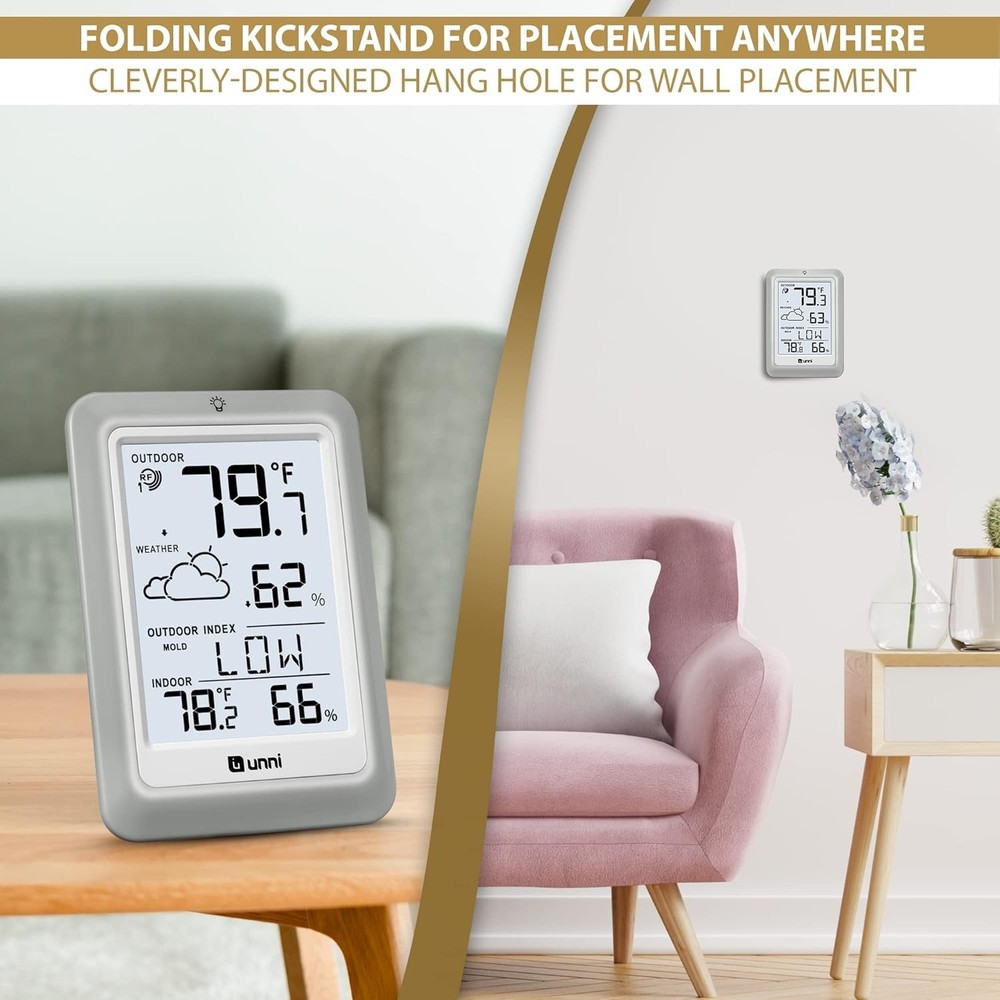 High-Precision Wireless Weather Station with Remote Sensor & Backlight Display