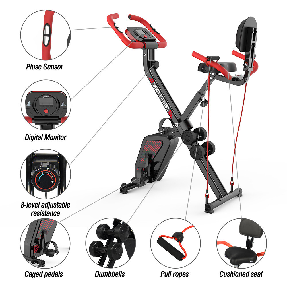 Pooboo Indoor Exercise Bike Stationary Cycling Bicycle Cardio Fitness Workout