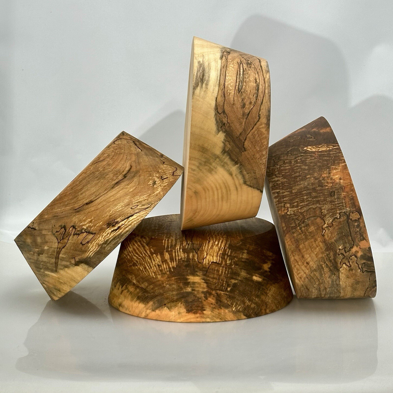 SPALTED MAPLE BOWL BLANKS, 10"X3.5" BULK LISTING, WOOD LATHE TURNING STOCK