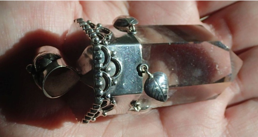Nice Clear Crystal Point Pendant in Sterling Silver