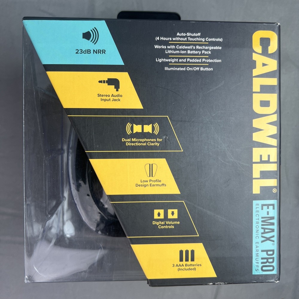 Caldwell E-MAX PRO Electronic Hearing Protection Earmuffs Teal 23dB NRR