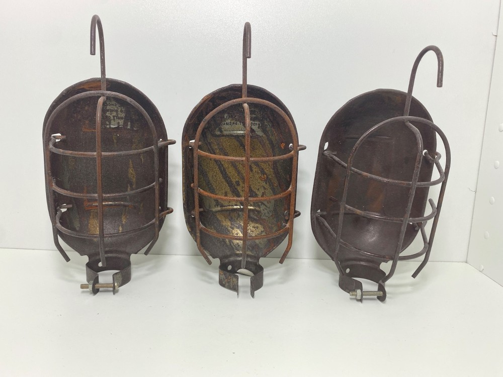 VINTAGE INTERESTING RUSTED ARCHITECTURAL GAS LANTERN FRAMES