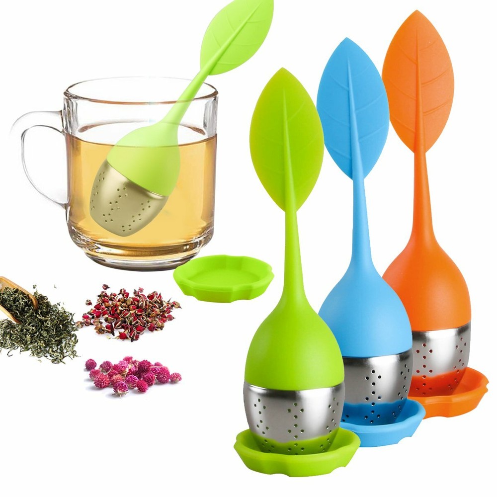 Silicone Tea Infuser Loose Leaf Stainless Steel Herbal Spice Filter Diffuser