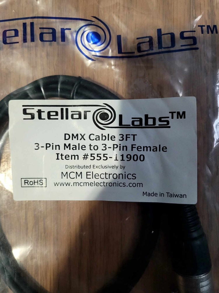Stellar Labs DMX Cable 3FT