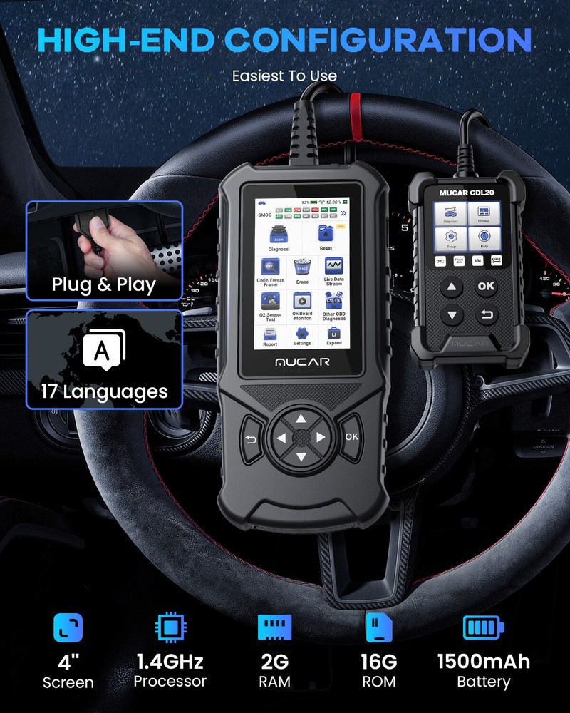 Automotive Car OBD2 Scanner Fault Code Reader Check Engine Light Diagnostic Tool