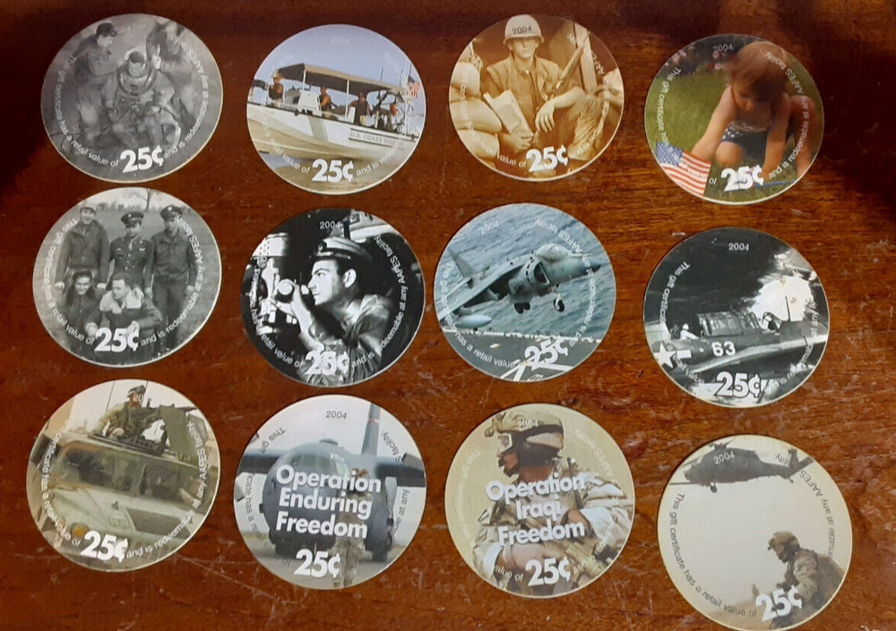 4th Print Set 25 Cent AAFES  Pogs 2004 printing  Extra Fine condition
