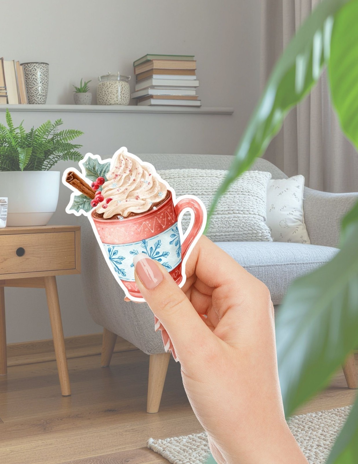 Winter Hot Chocolate Die Cut Vinyl Stickers Scrapbooking Laptop Waterbottle