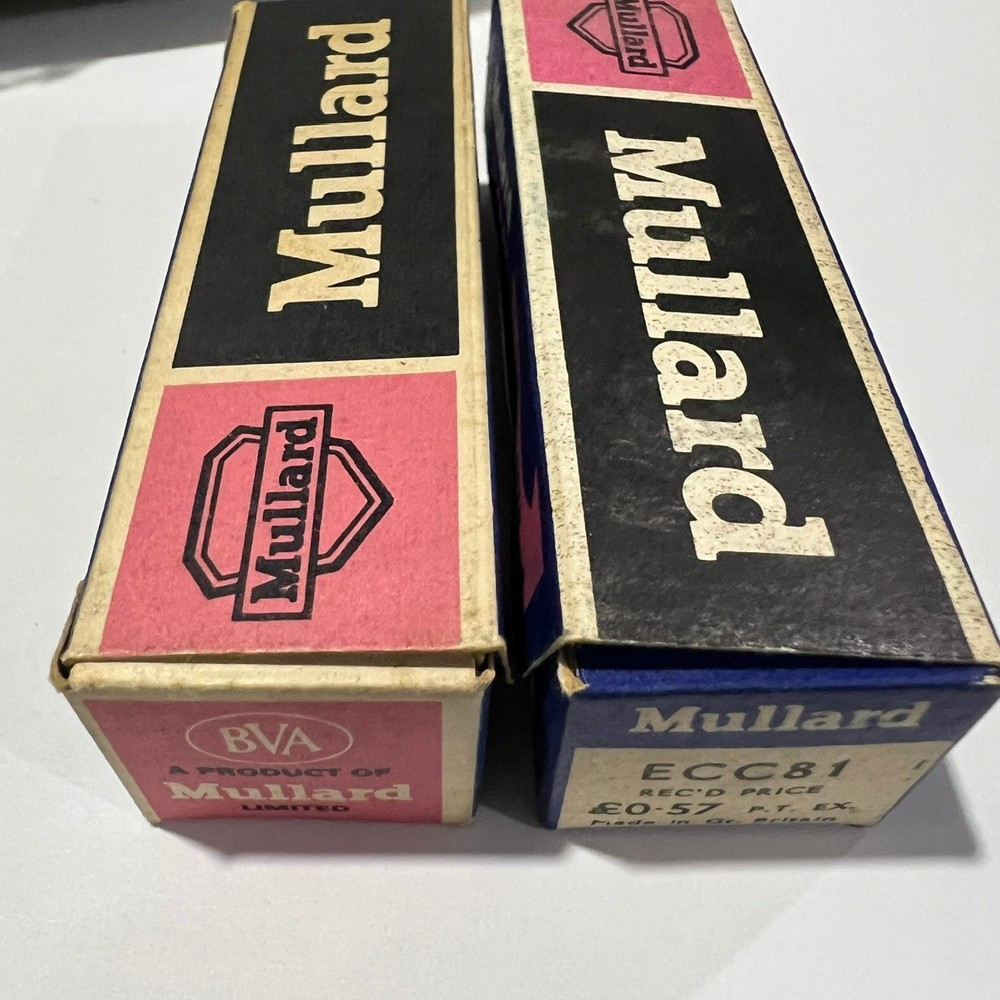 MULLARD 12AT7 ECC81 SQUARE GETTER TK1 MATCHED PAIR TUBES NOS