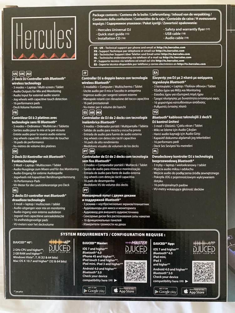 Hercules Universal DJ - Portable DJ Controller w/ Built-In Bluetooth