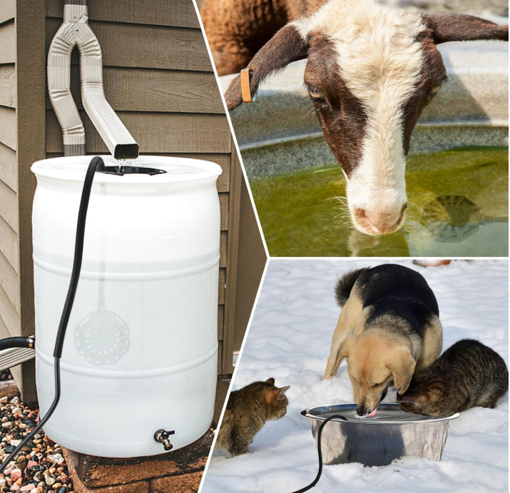 500W Horse Water Heater Thermostatic Stock Tank De-Icer Trough Livestock