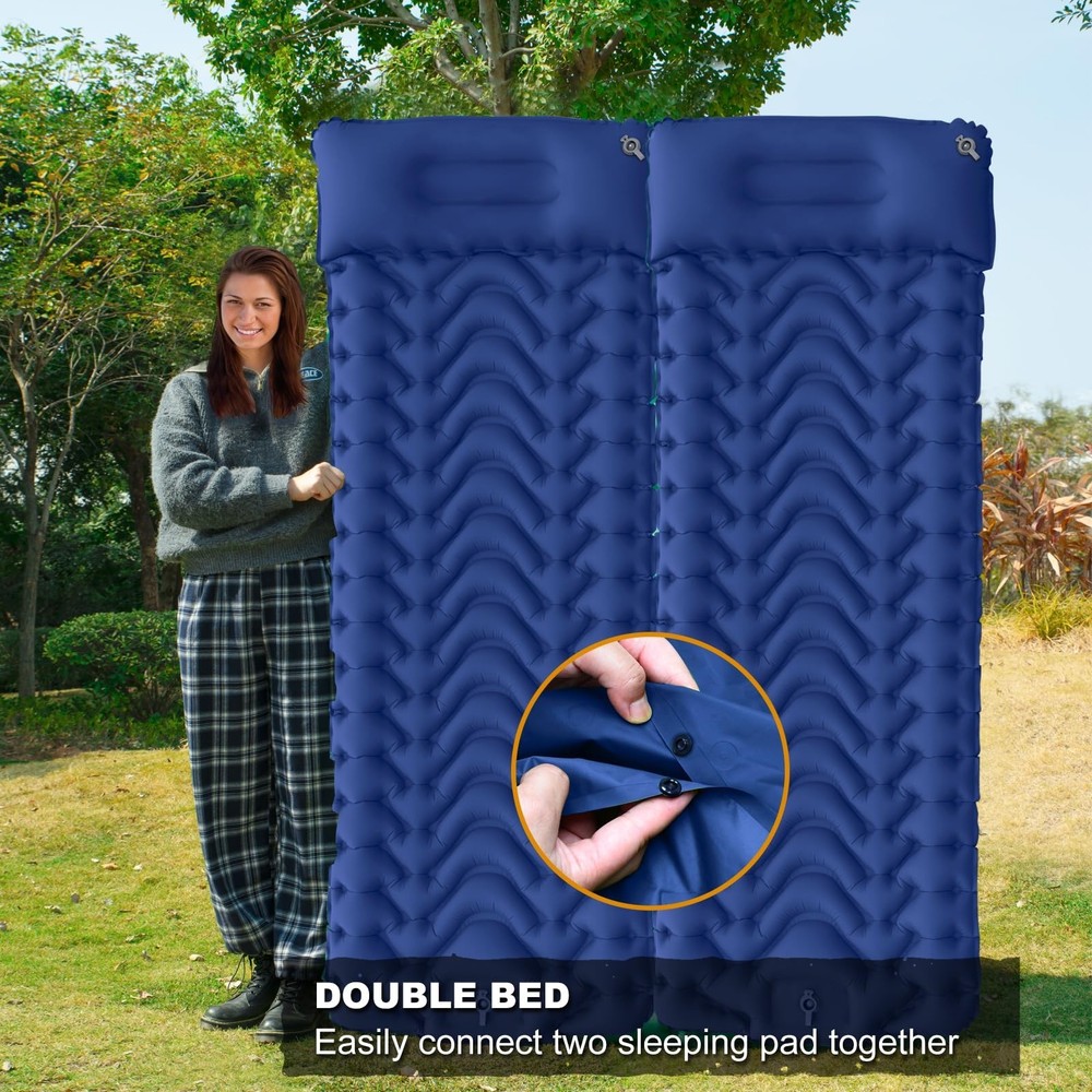 MEETPEAK Sleeping Pad, Extra Thickness Inflatable Camping Sleeping Mat with P...