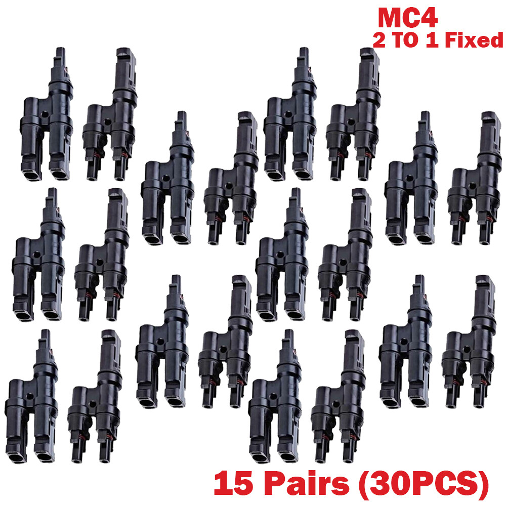 30PCS Solar Panel T Branch Connectors Cable Splitter Coupler Combiner