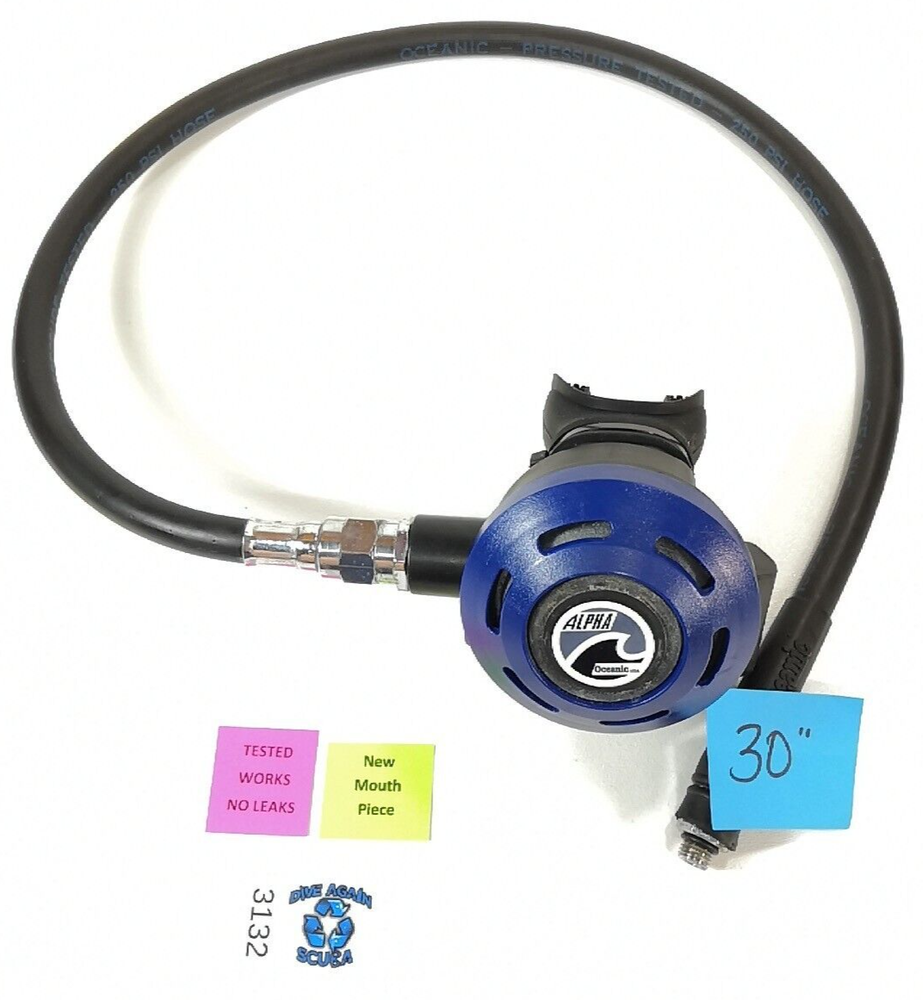 Oceanic Alpha Primary or Octo Second 2nd Stage Regulator Scuba Dive Blue #3132