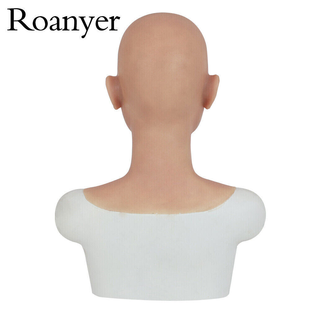 Roanyer Silicone Female Realistic Fancy Human Skin Mask Neck Cover Crossdresser