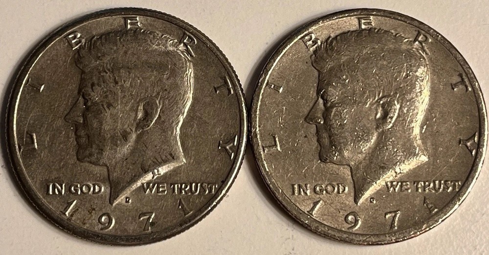 Two 1971-D Kennedy Half Dollars