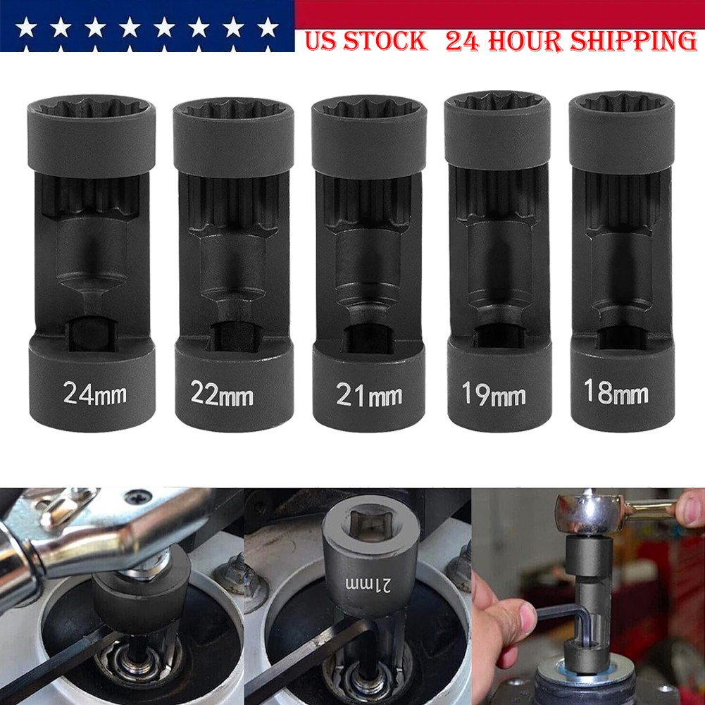 1/2" Drive Suspension Shock Tool Strut Nut Socket Set 18mm 19mm 21mm 22mm 24mm