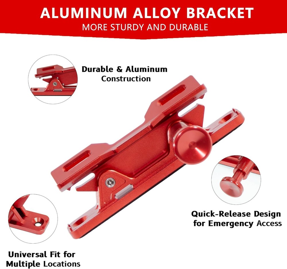 Quick Release Fire Extinguisher Mount Aluminum Adjustable UTV Roll Bar Holder Re