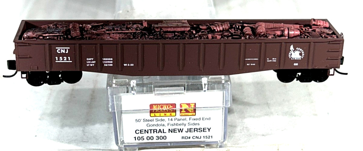 MICRO-TRAINS N SC 50' GONDOLA STEEL SIDE W/LOAD (RECALLED BY MTL) CNJ 10500300
