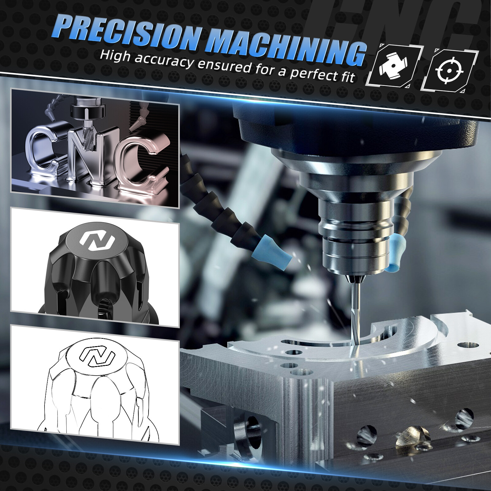 NICECNC Front + Rear Wheel Axle Nuts For Honda TRX400X 09-14 TRX250X 2009-2023