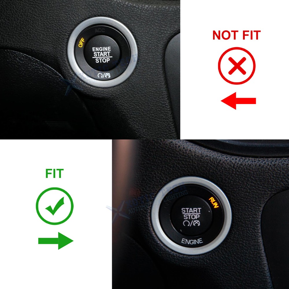 Black Ignition Engine Start Stop Push Button Cover For Dodge Charger Durango Ram