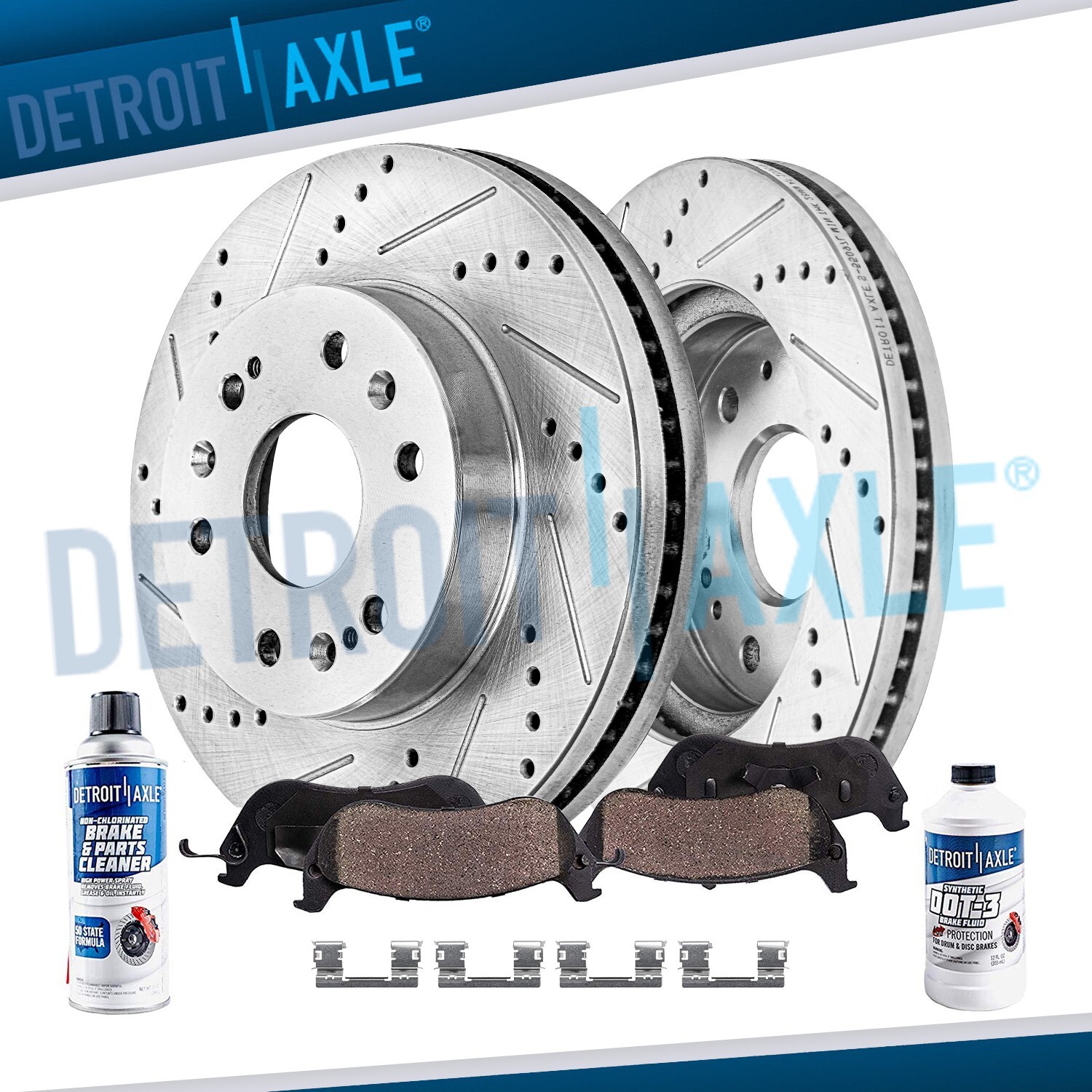 Front Drilled Rotors + Brake Pad for Chevy GMC Tahoe Yukon Silverado Sierra 1500