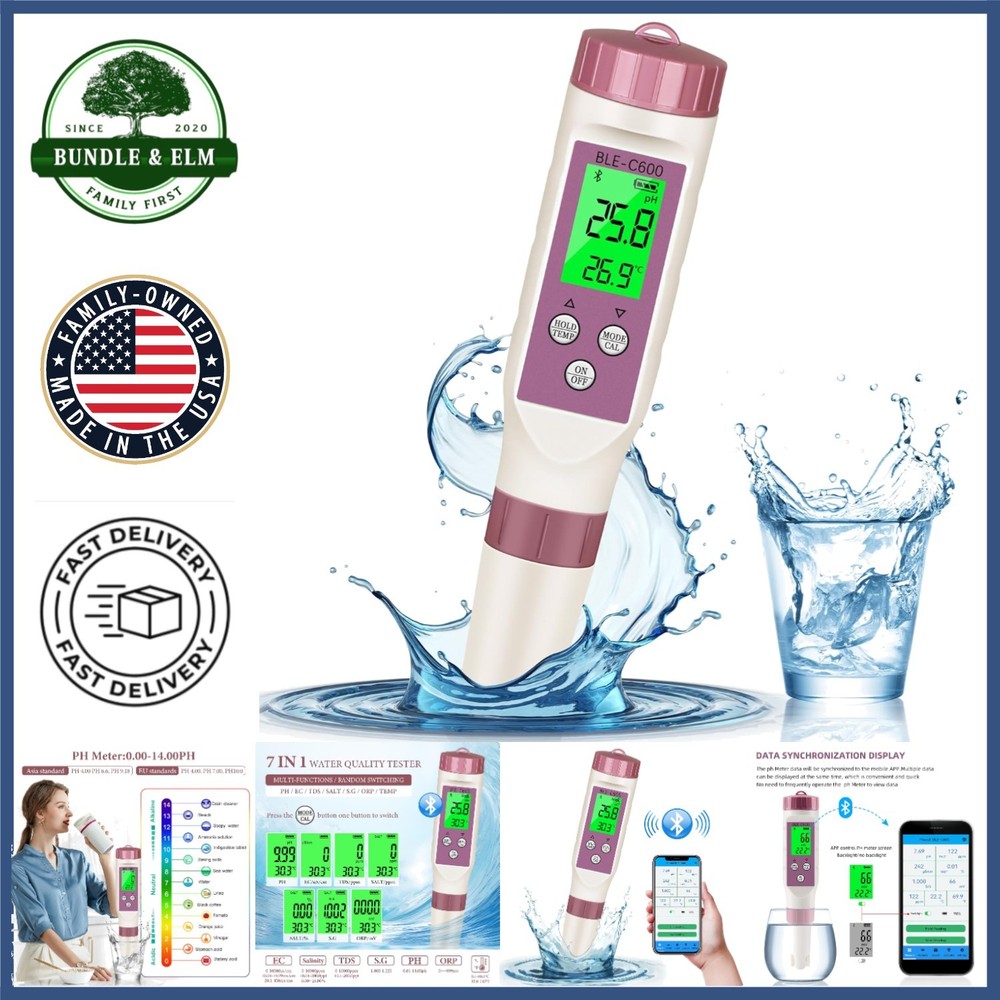 Multi-Function Water Tester with Bluetooth for pH, TDS, and Temperature Analysis