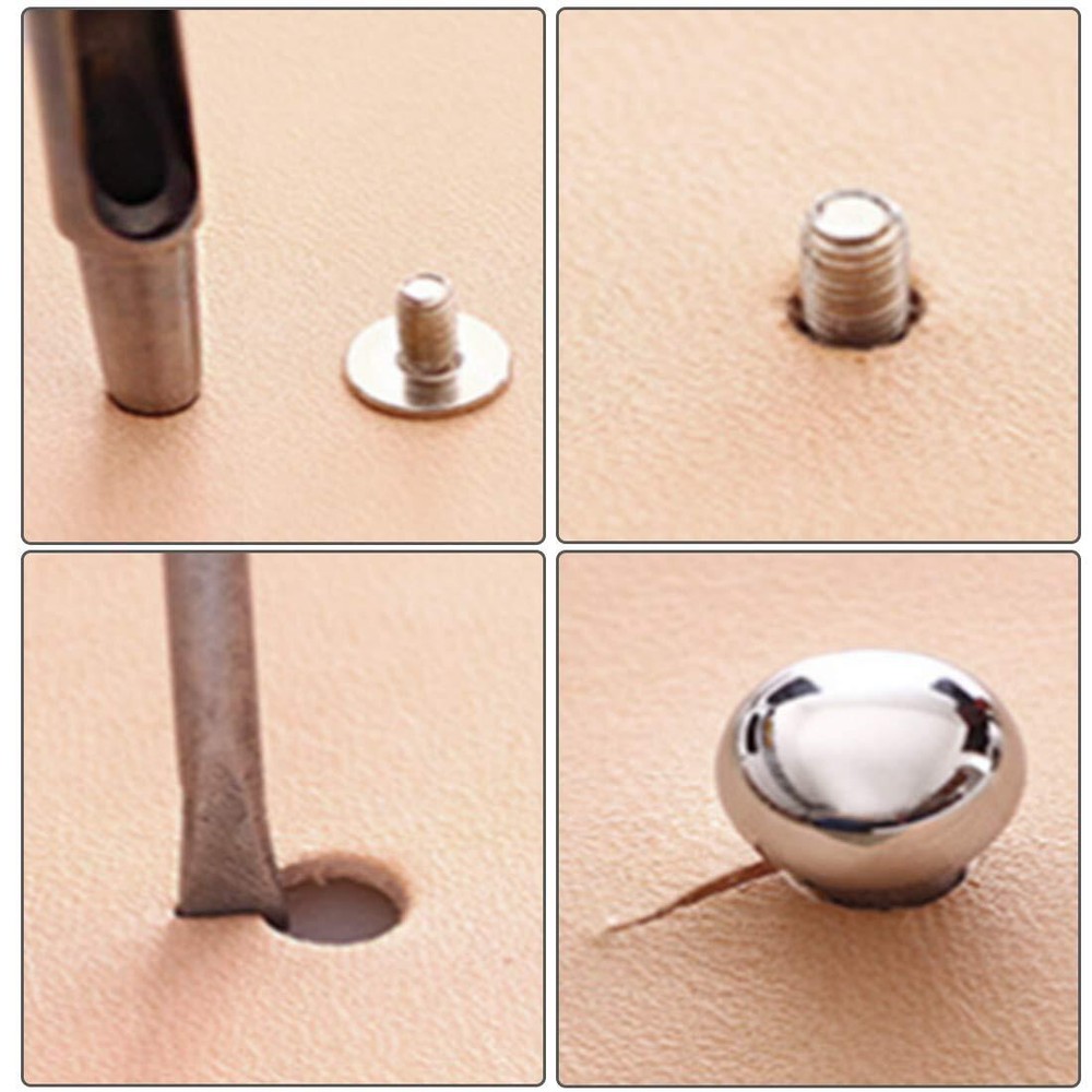 60 Sets Chicago Round Head Button Phillips Screw Stud Rivet for DIY Craft