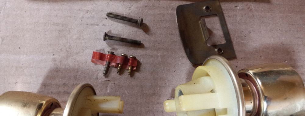 Elgin Polished Brass Cylindrical Interior Door Set - NOS