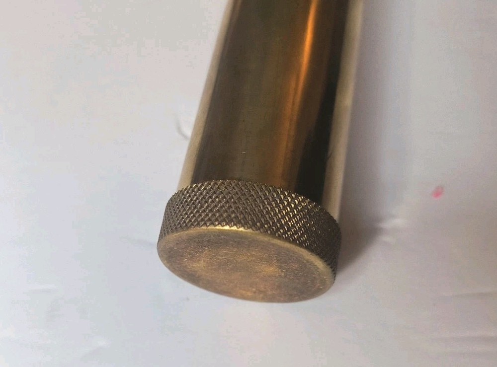 CVA 7" Brass 5 Oz Black Powder Flask, Dings