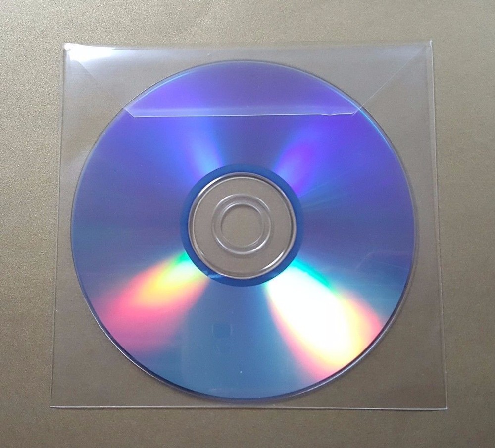 100 CD DVD BLURAY CPP Clear Plastic Sleeves with Flap Envelopes 100micron
