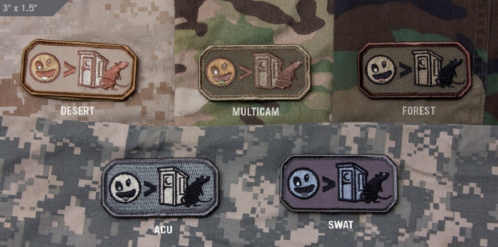 MORALE Patch - Milspec Monkey - CRAZIER Than a S**T HOUSE RAT- DESERT TAN