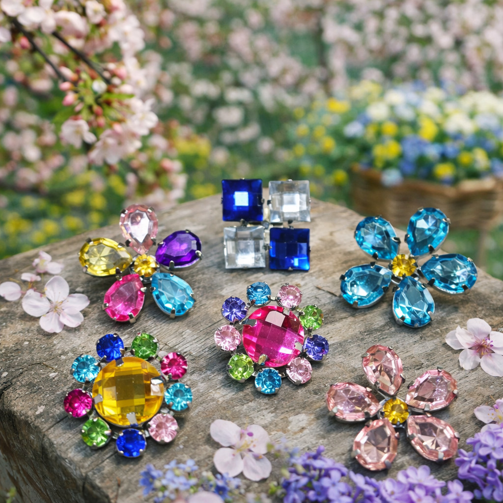 Brooch Lot Mixed Flower Colorful Multi  Sample Lot  12 pcs Mix