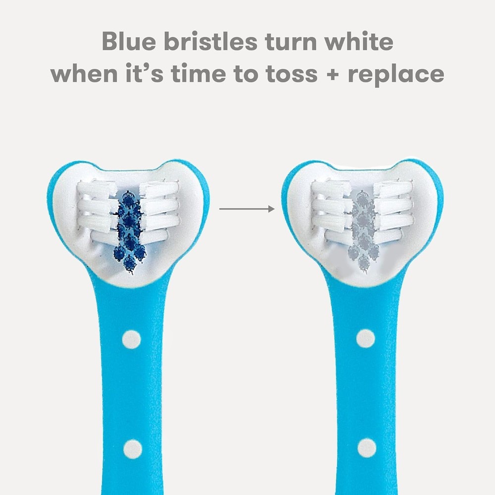 Soft Blue Triple-Angle Training Toothbrush for Toddlers - Learn Proper Brushing