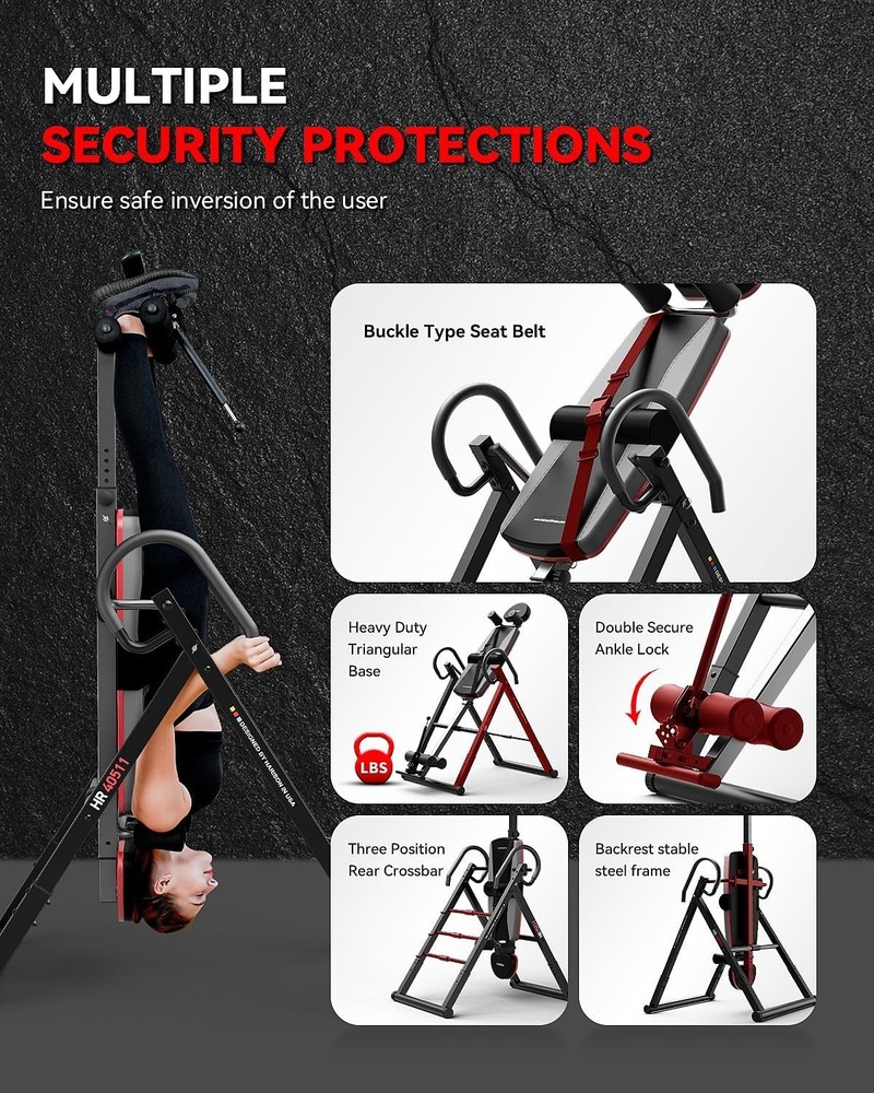 HARISON Inversion Table for Back Pain Relief - Decompression Back Stretcher