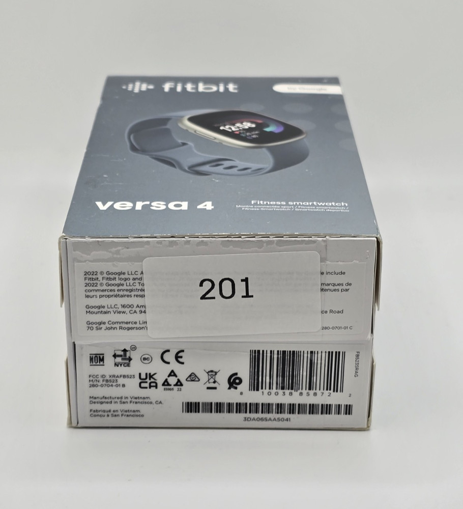 Fitbit Versa 4 Activity Tracker - Waterfall Blue/Platinum Aluminum