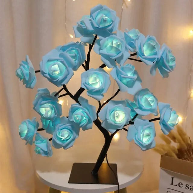 Home Decoration LED Table Light LED Table Lamp Rose Flower Tree USB Night Lights