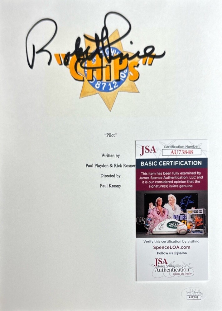 Robert Pine Signed Chips Pilot 8x10 Script Cover AU73848