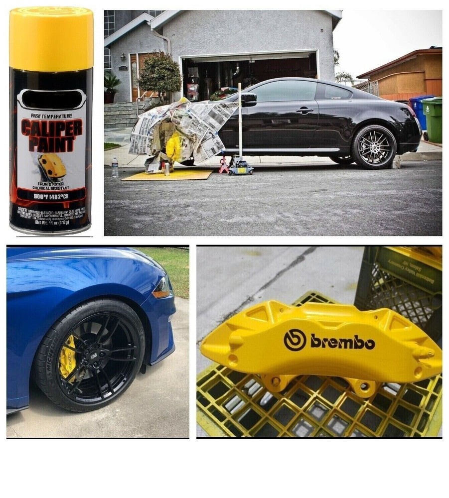 Ceramic Yellow Spray High Temp Coating Engine Caliper Brake Rotor Spring Paint