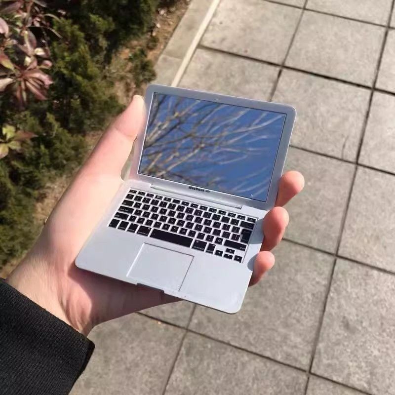 Creative Mini Apple Laptop Shaped Foldable Makeup Mirror Portable Compact