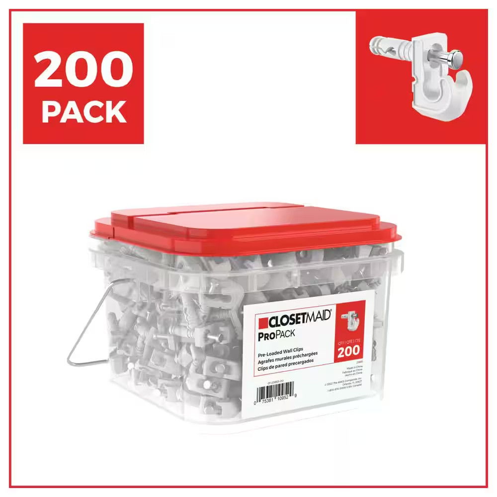Propack Pre-Loaded Back Wall Clips (200-Piece)