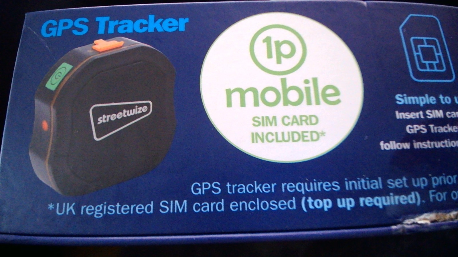 Streetwize GPS Tracker.Assists with tracking the location of vehicle, child, pet